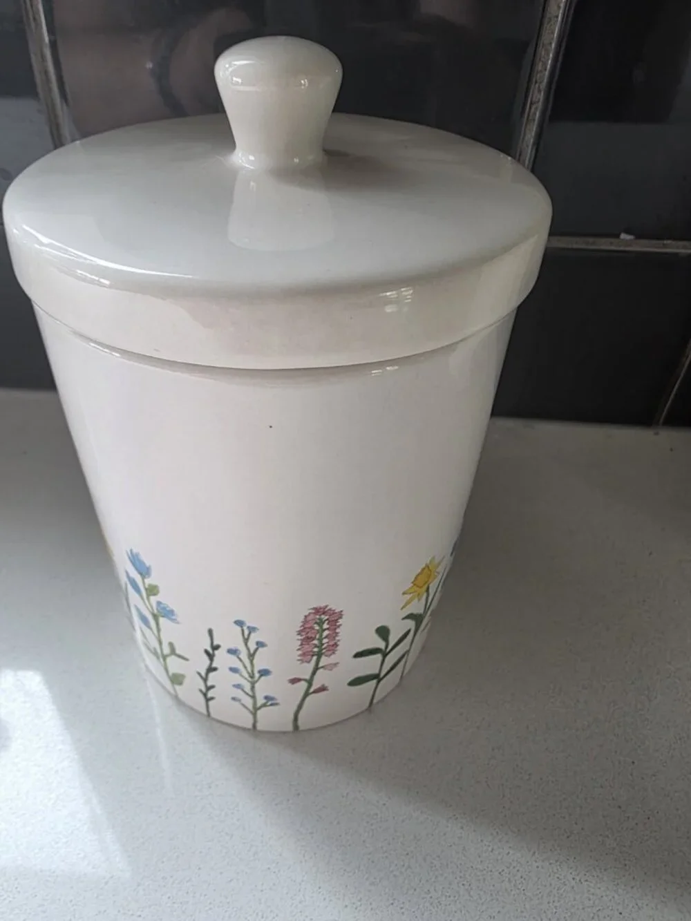 Rae Dunn Things Canister Jar Container With Lid Flowers Artisan Collection